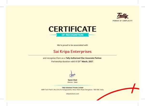Renew Tally Prime Silver 1 User for 1 year