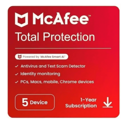 Mcafee Total Protection 5 User 1 Year
