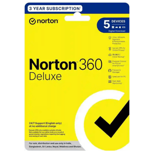 Norton 360 Deluxe 5 Devices 3 Year Total Security
