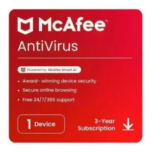 BAK-554577-1 (1) McAfee Antivirus 1 User – 1 Year