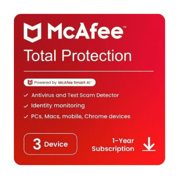 Mcafee Total Protection 3 User - 1 Year Single key