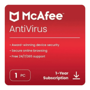 McAfee Antivirus 1 User – 1 Year