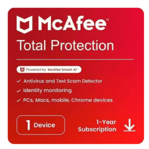 Mcafee Total Protection 1 User – 1 Year
