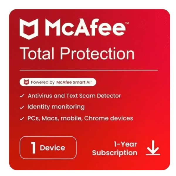 Mcafee Total Protection 1 User – 1 Year