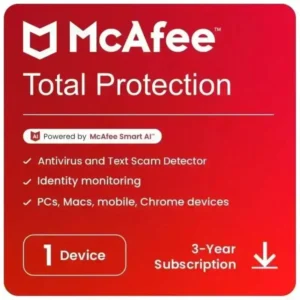 Mcafee Total Protection 1 User 3 Year